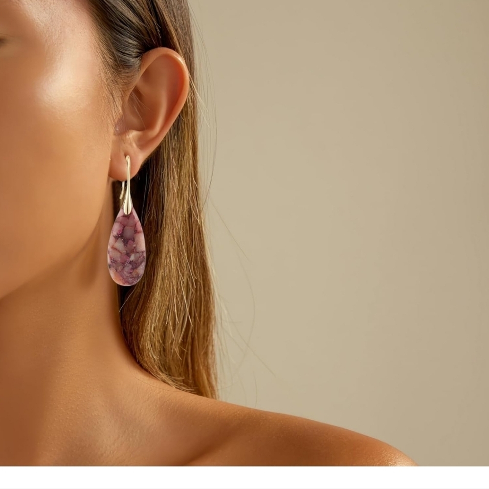 Elegant Pink Teardrop Earrings